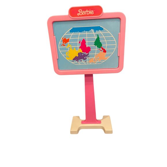 Vintage 90s Barbie School Classroom Playset Chalkboard Child Desk Bulletin Board - Picture 4 of 8